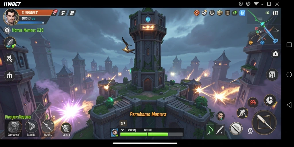 Tampilan gameplay Tower Defense yang menegangkan di 11WBET.