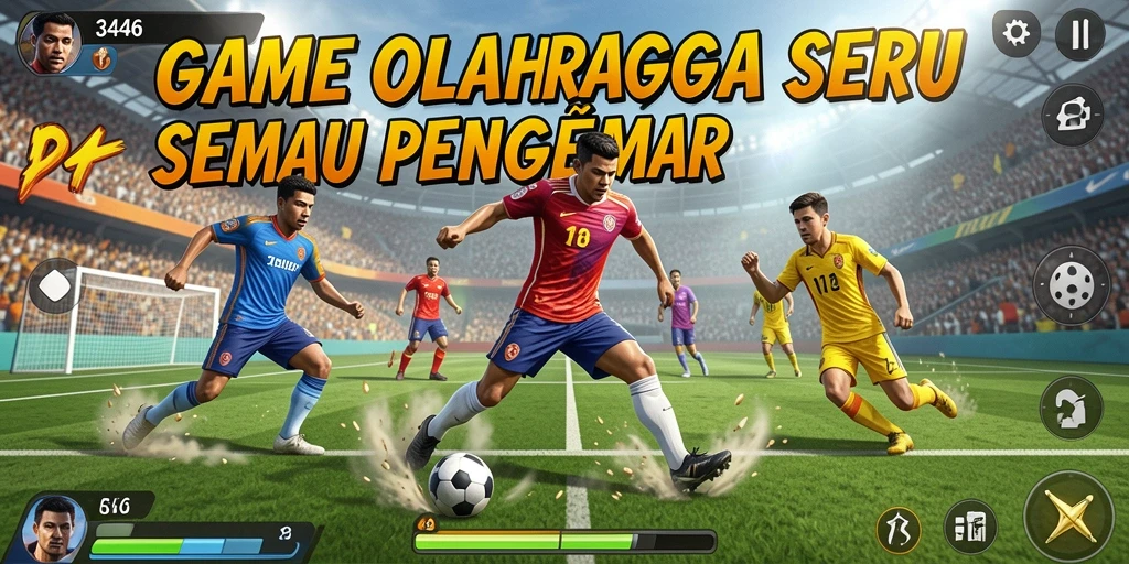Screenshot utama 3446 menunjukkan aksi mendebarkan di lapangan olahraga.