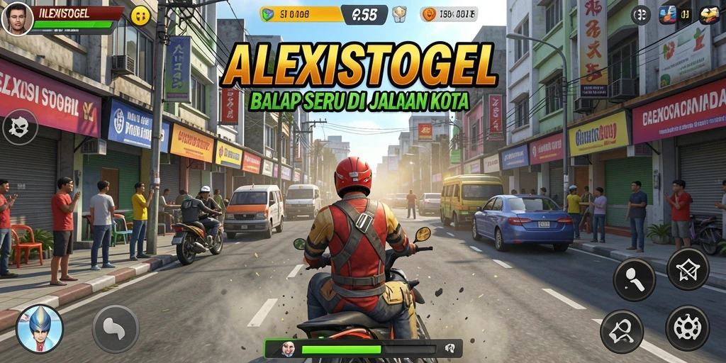Screenshot ALEXISTOGEL menampilkan balapan seru di jalanan berliku.