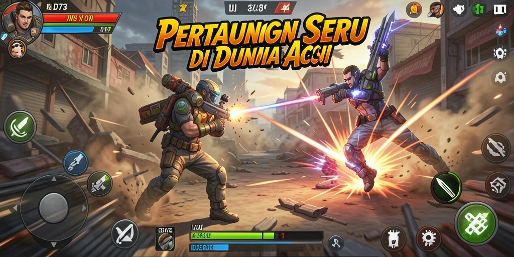 Tampilan aksi seru dalam gameplay D73 yang mendebarkan.