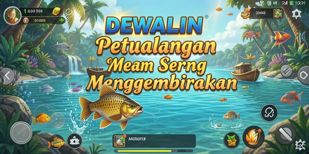 Tampilan menarik dari gameplay memancing di DEWALIN.