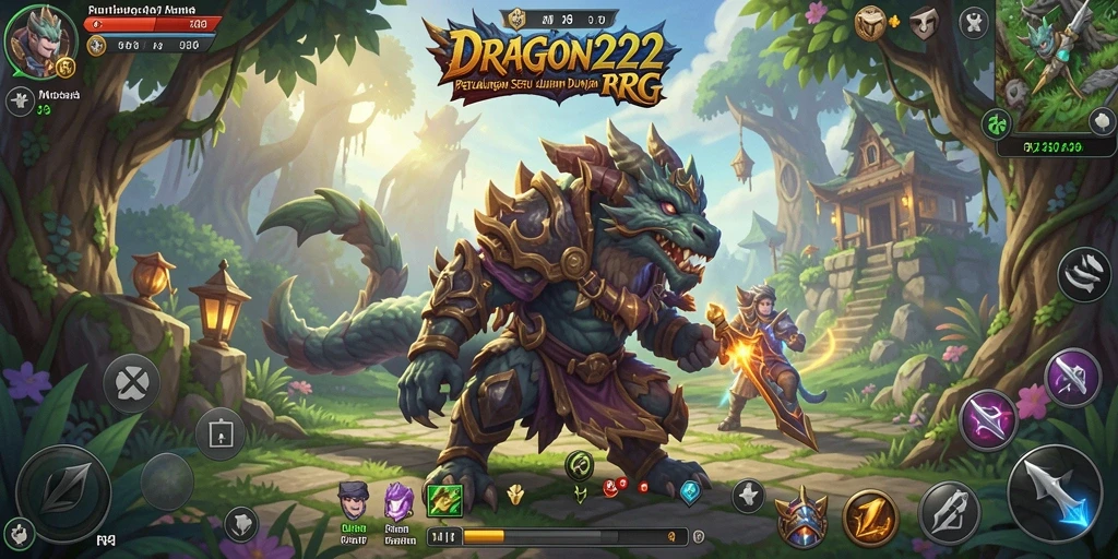 Tangkapan layar gameplay menunjukkan pertempuran dinamis di DRAGON222.