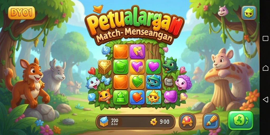 Tampilan gameplay DYO1 yang seru dengan momen mencocokkan elemen.