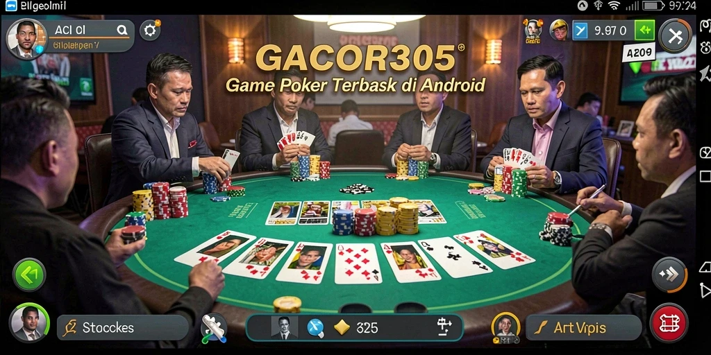 Tampilan gameplay Poker yang seru dan interaktif di GACOR305.