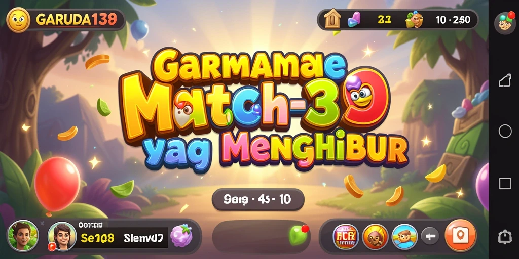 Screenshot gameplay GARUDA138 menampilkan serunya permainan Match-3.