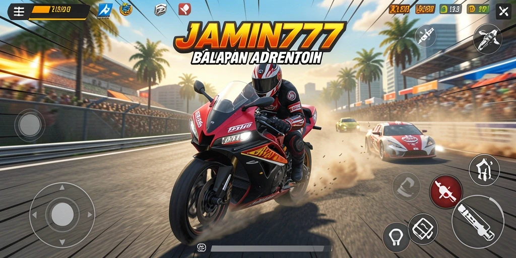 Gameplay seru dengan balapan motor yang menegangkan.