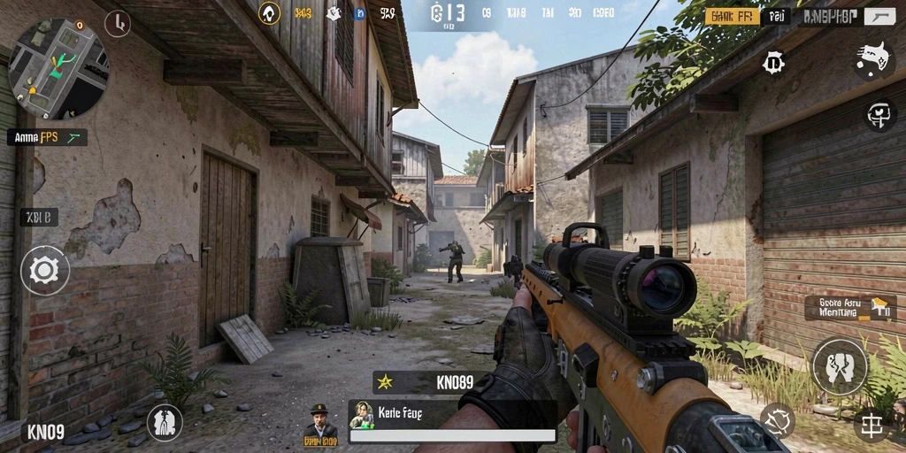 Tampilan gameplay intens di KNO89 dengan aksi tembak menembak.