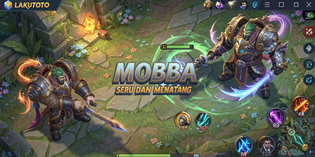 Gameplay seru dari LAKUTOTO di arena pertempuran.