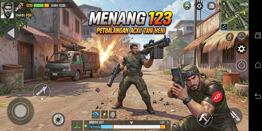 Tangkapan layar utama MENANG123 menunjukkan aksi gameplay yang mendebarkan.