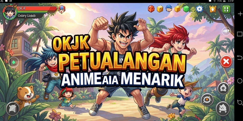 Screenshot utama OKJK menampilkan aksi karakter dalam dunia Anime yang menawan.