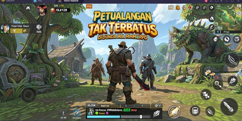 Tampilan menakjubkan dari gameplay MMORPG OLX128 yang mendebarkan.