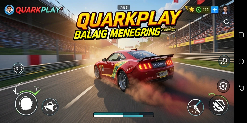 Tampilan gameplay Racing yang dinamis dan mendebarkan.