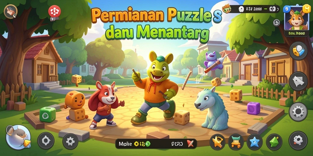 Tampilan gameplay puzzle yang menantang dan menarik.