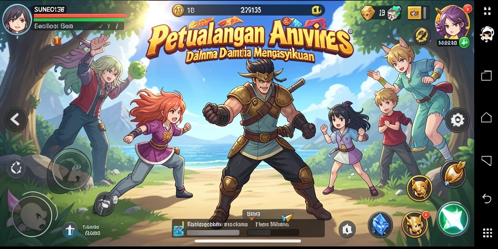 Screenshot gameplay SUNEO138 menampilkan karakter anime dalam aksi.