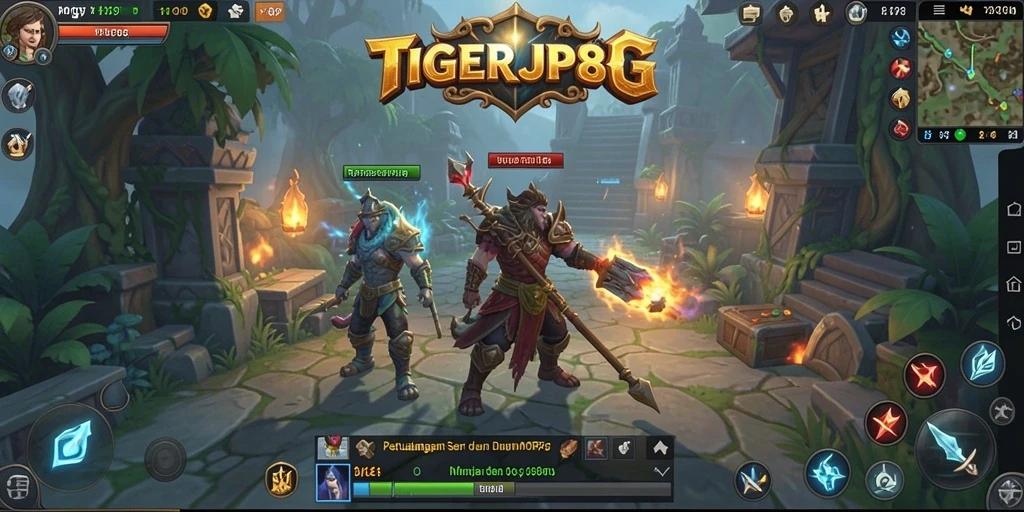Screenshot TIGERJP88 menampilkan aksi pertarungan seru di dalam dunia MMORPG.