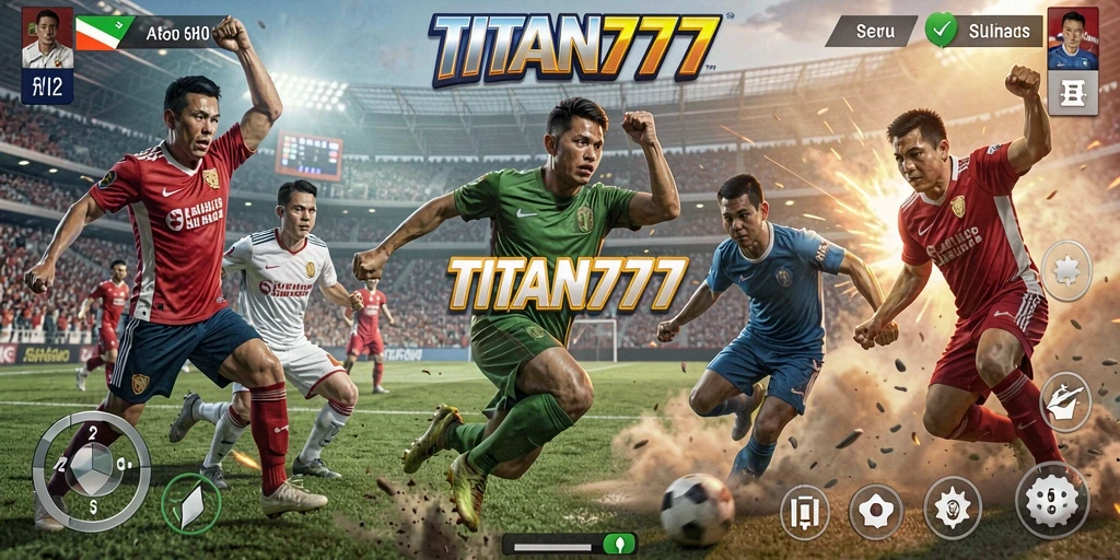 Screenshot gameplay TITAN777 yang menampilkan aksi seru dalam kompetisi olahraga.