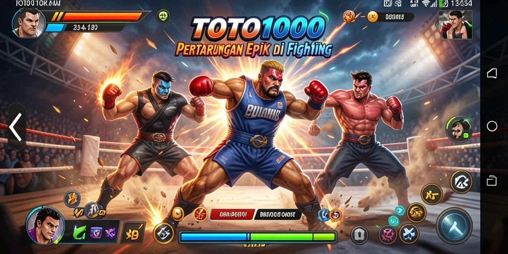 Tampilan menarik dari gameplay pertarungan di TOTO1000.