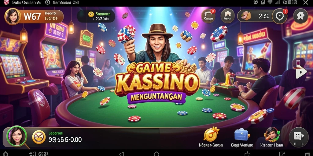 Tampilan menarik dari gameplay Kasino di W67.