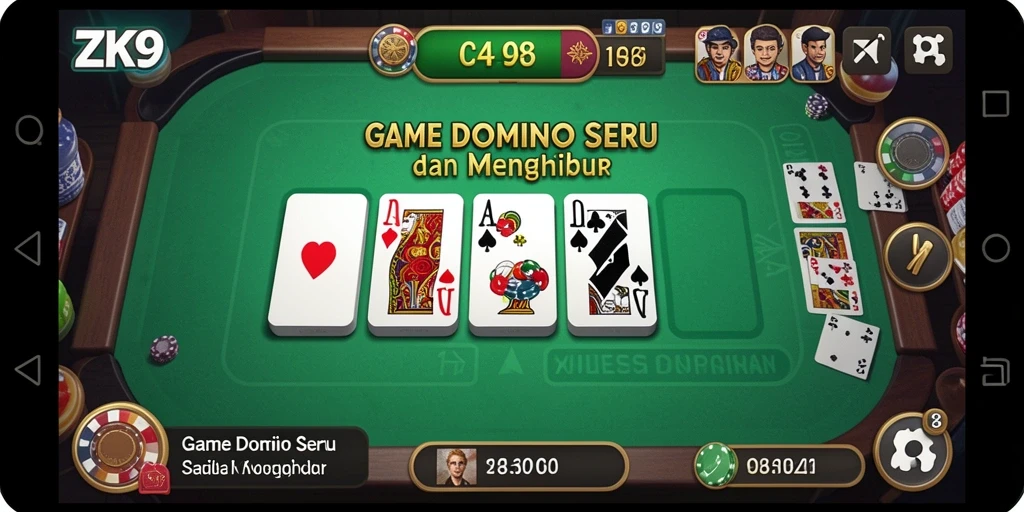 Tangkapan layar ZK9 menampilkan aksi seru permainan Domino.
